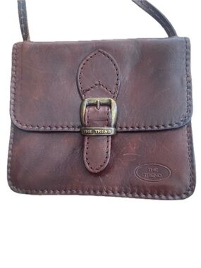 Vintage Brown Leather Belt Bag Crossbody Mini Purse Made in Italy The Trend EUC